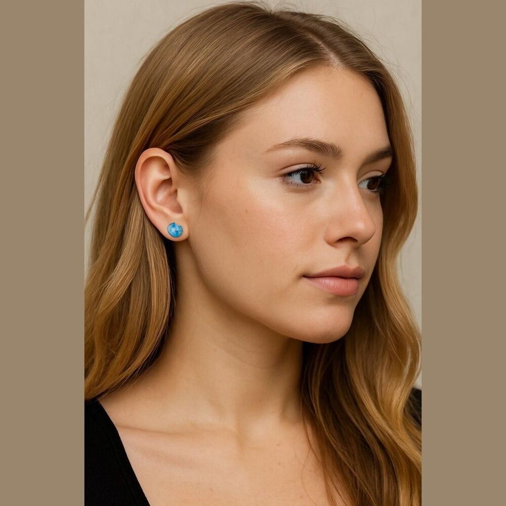 Women's Unbranded Blue & Black Iridescent Stud Earrings One Size